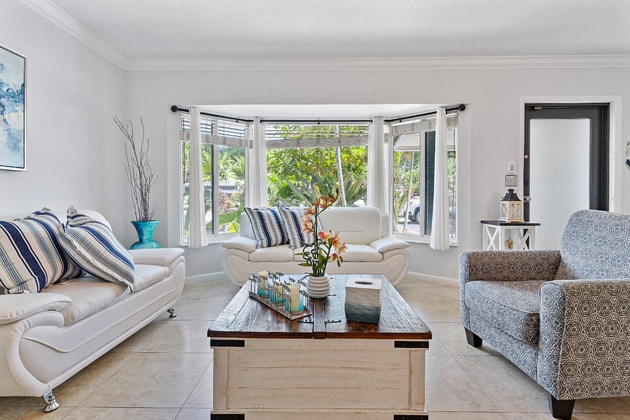 Living room with TV.