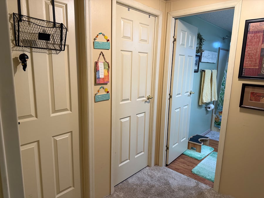 Your door, guest room, bathroom