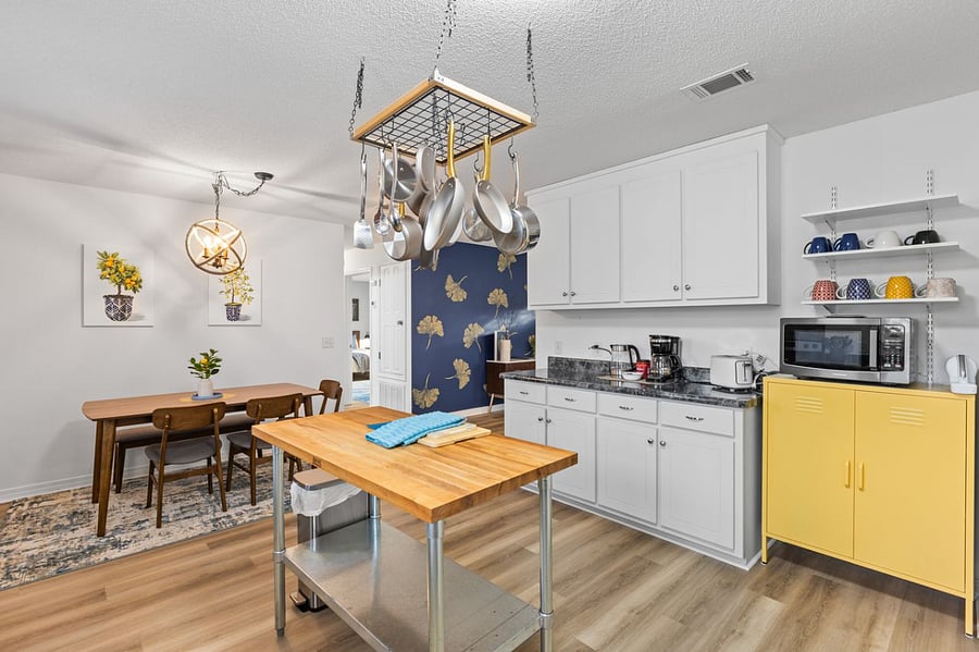 Microwave, coffee maker, hot water kettle