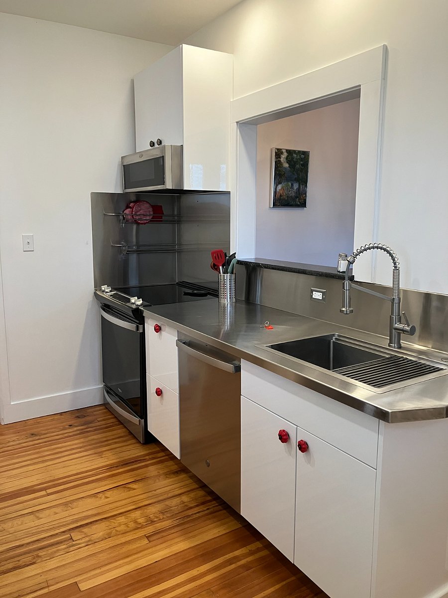 First view of the kitchen walking in