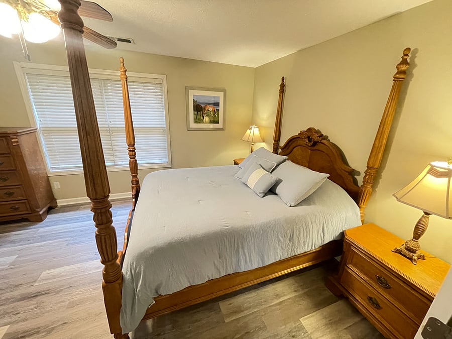 Queen Bedroom located upstairs.