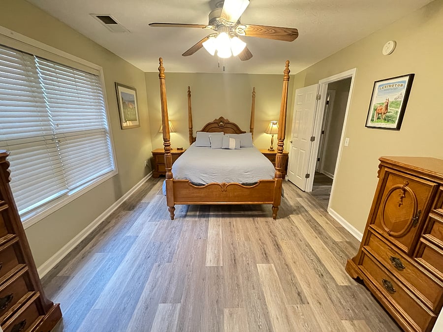 Queen Bedroom located upstairs.