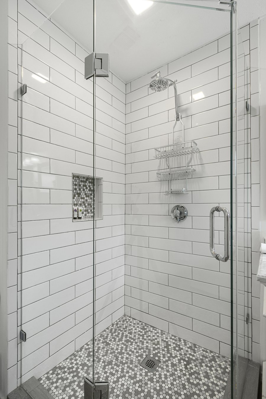 Custom tiled shower in master bedroom suite