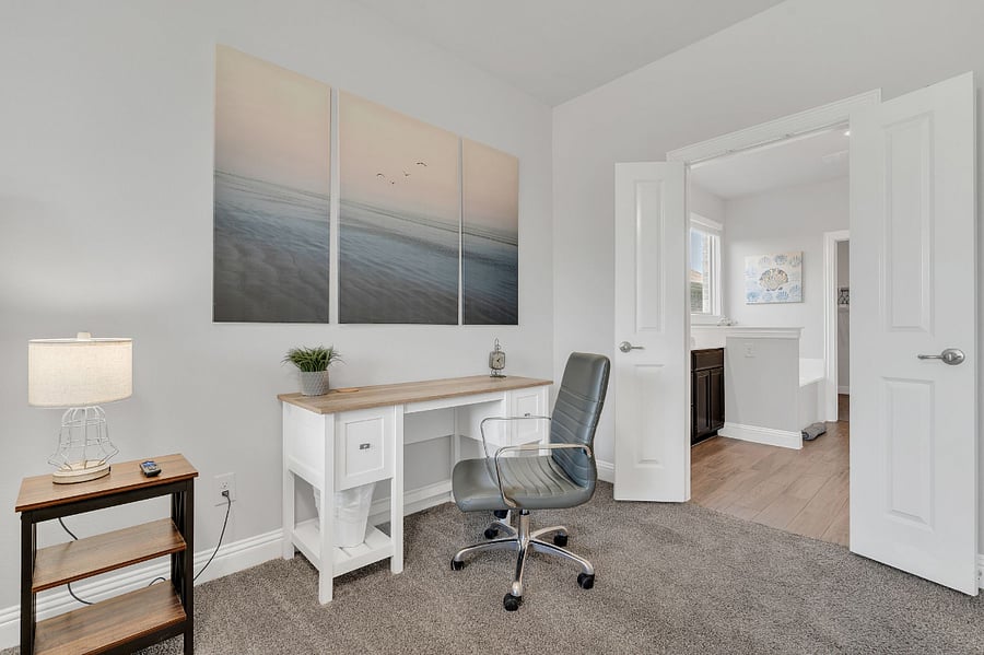 Dedicated workstation inside the primary suite for work or study