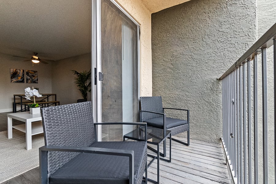  Outdoor seating for enjoying evening breezes.