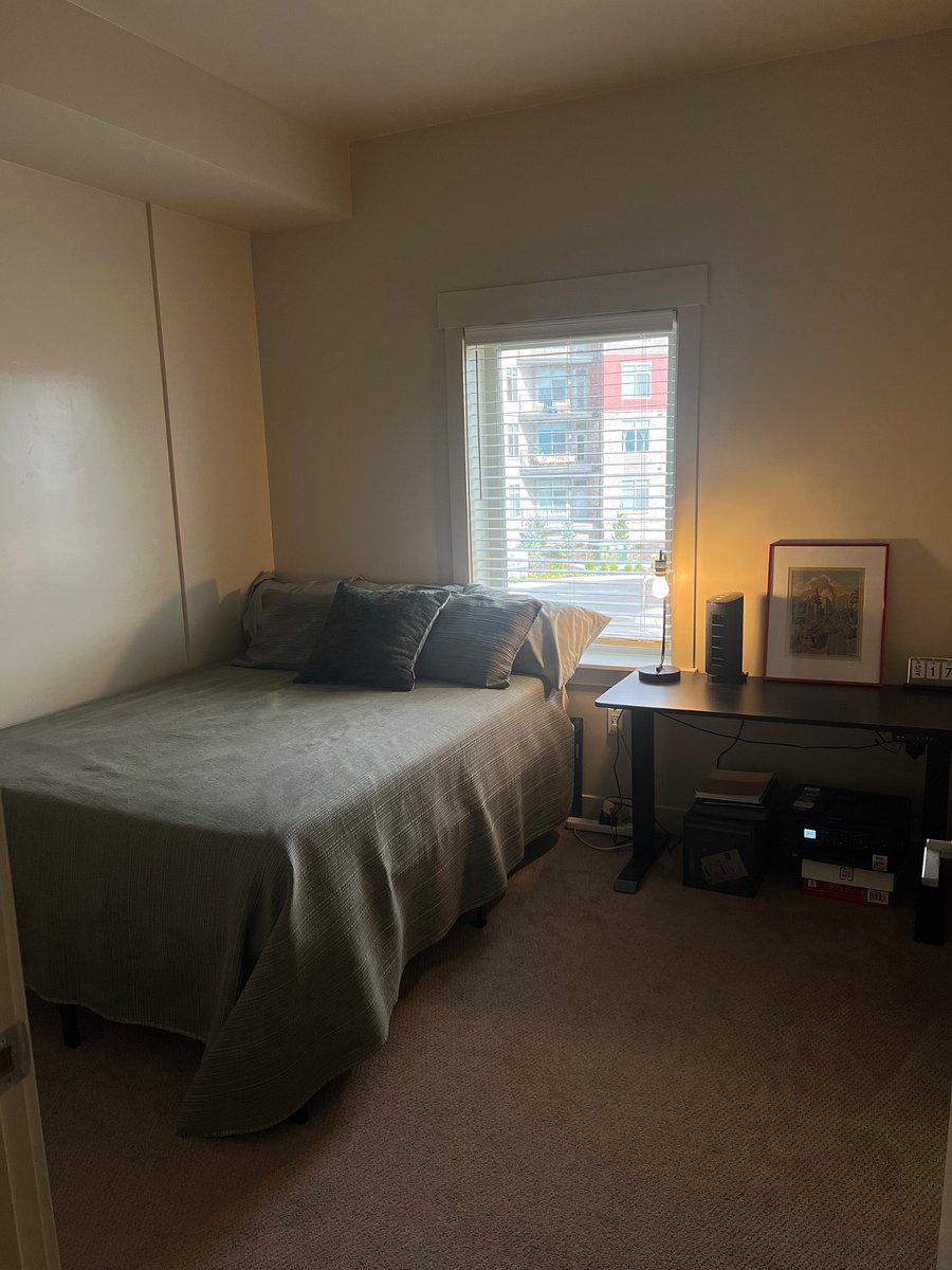 bedroom. Neither bedroom have ceiling lights, looking to find a lamp that throws better light but get decent natural light during the day. Storage in closet and under the bed. Creative freedom to so what you would like with the space as long as no damage to walls. I can remove any of the items you wouldnt like in here as well.