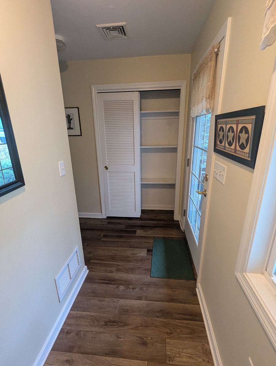 Front door and pantry closet