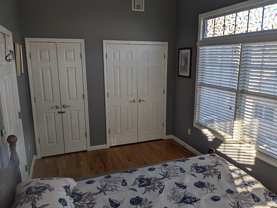 Main Bedroom-Queen Size-Double Door Closet.