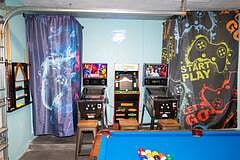 Arcade machines in the game room