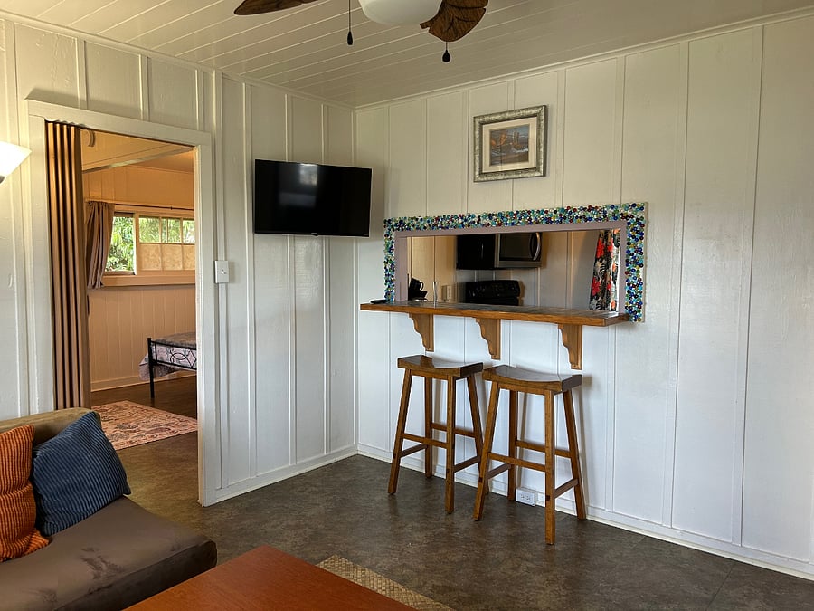 Seating at pass-through to Kitchen