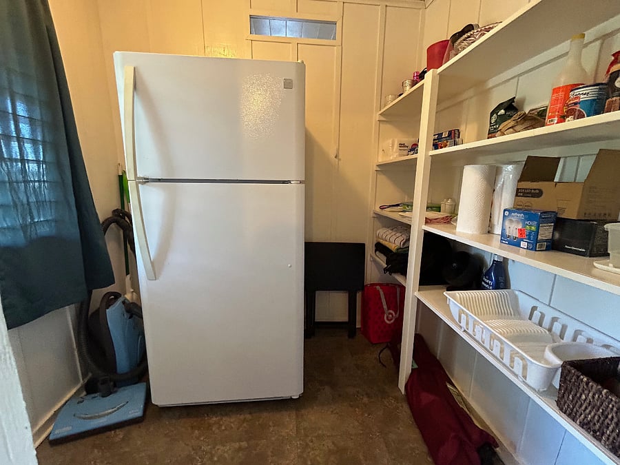 Pantry with refrigerator