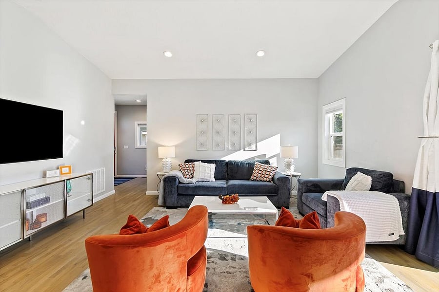 Living room from dining