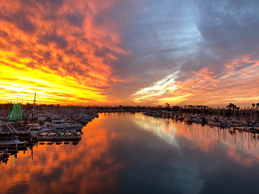 Beautiful sunset on the bay