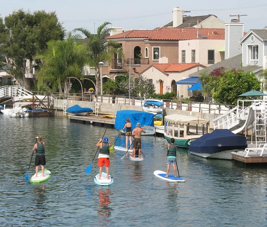 Paddleboard available for use.