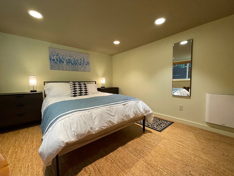 Large bedroom with queen bed