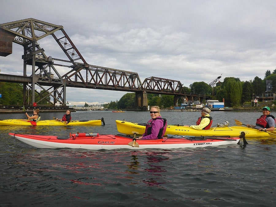 Kayaking near the Ballard Locks