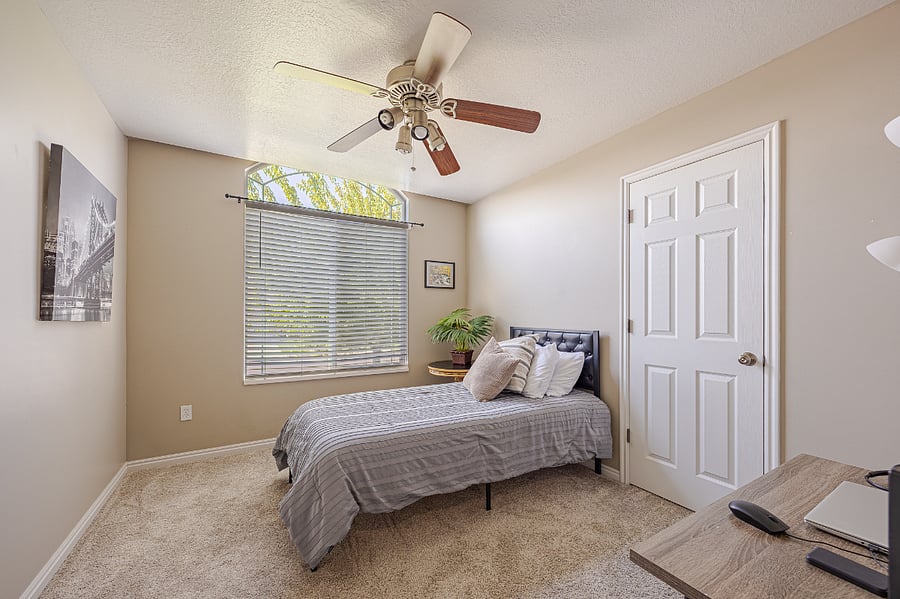 Twin bed with walk in closet