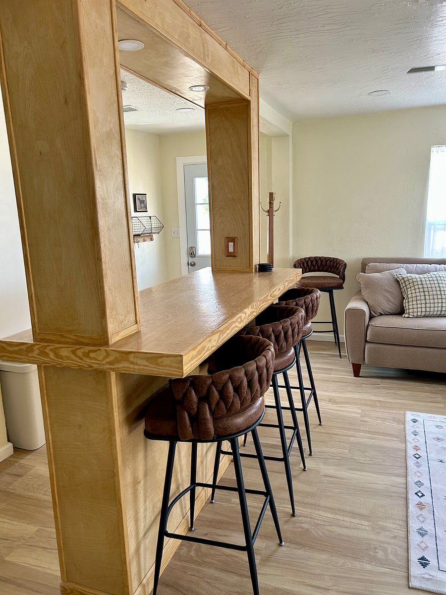 bar height counter with four stools