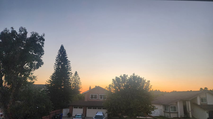 Evening view from the bedroom window