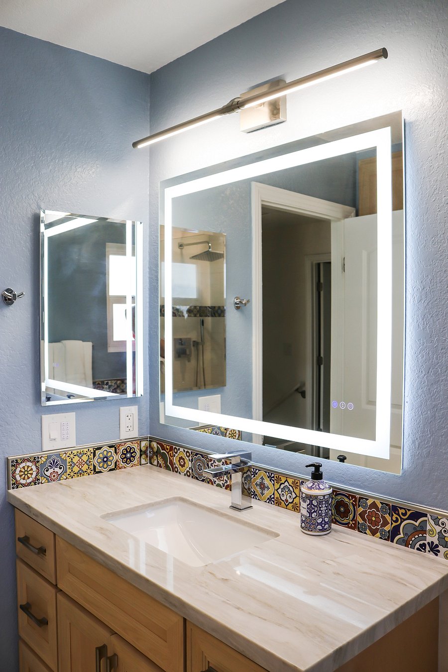 Lighted Vanity mirror and medicine cabinet for additional storage