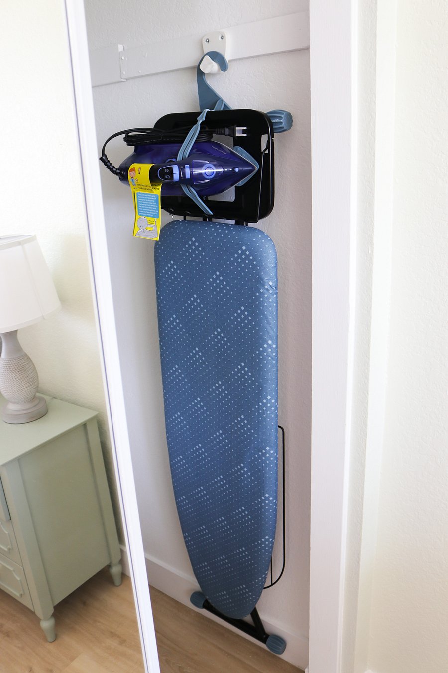 Full size ironing board and iron