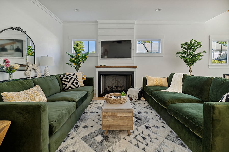 Living area & fireplace