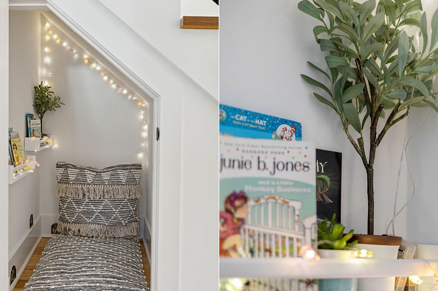 secret reading nook under the stairs