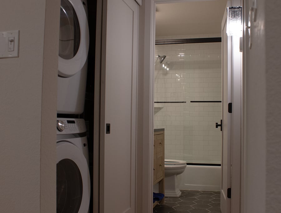 Washer and dryer conveniently located