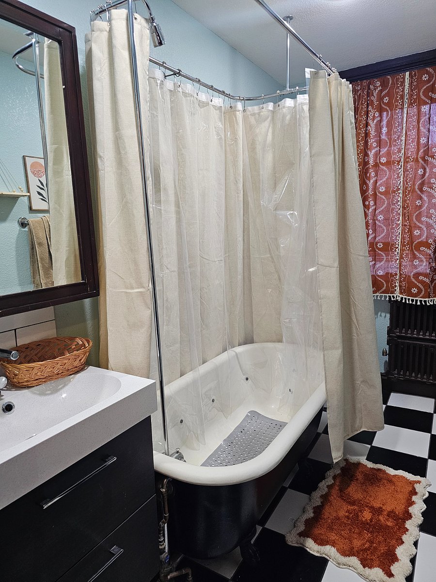 Bathroom with original clawfoot tub