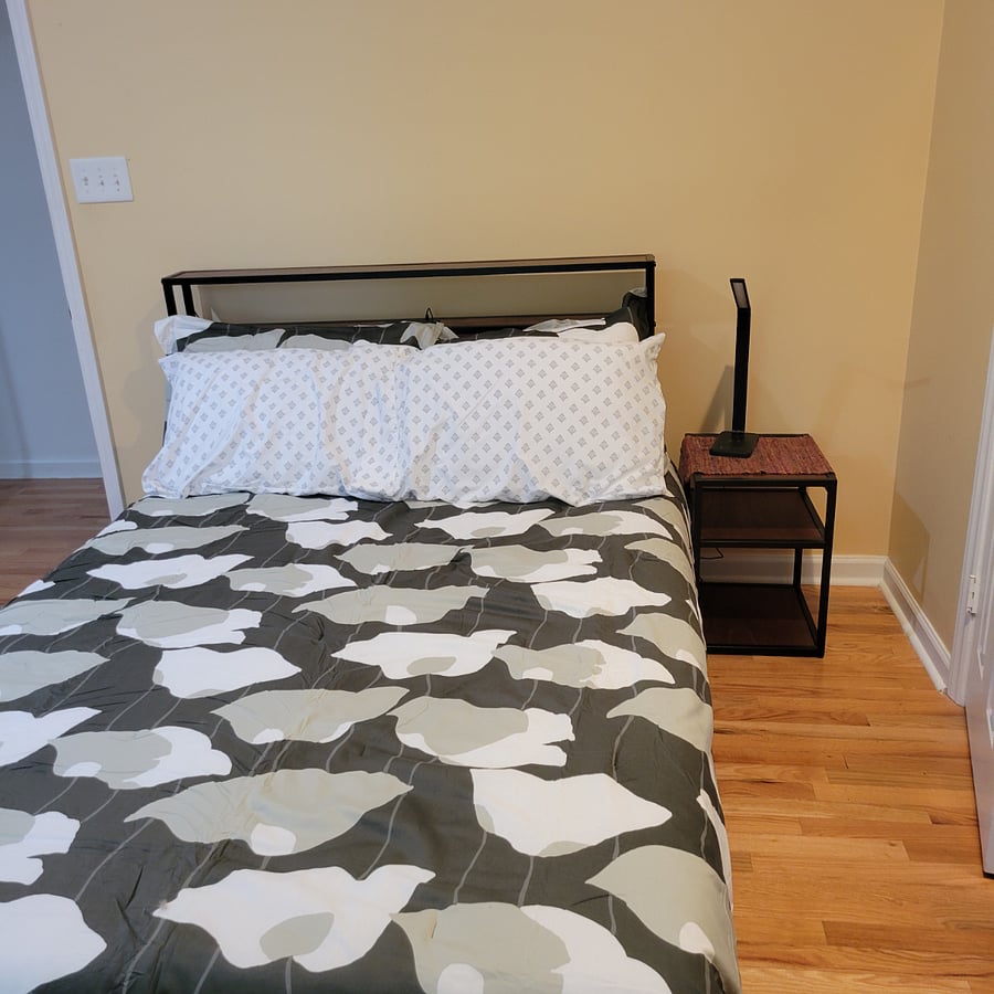 Nightstand with lamp and wireless phone charger