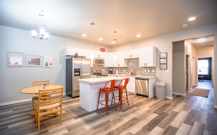 Great room leads to hallway, laundry and 3 bedrooms