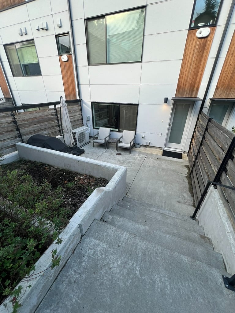 Private patio, back door
