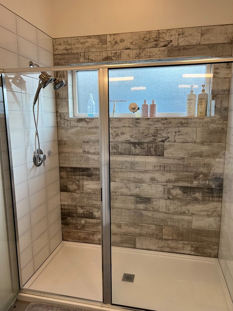 Shower in master bathroom