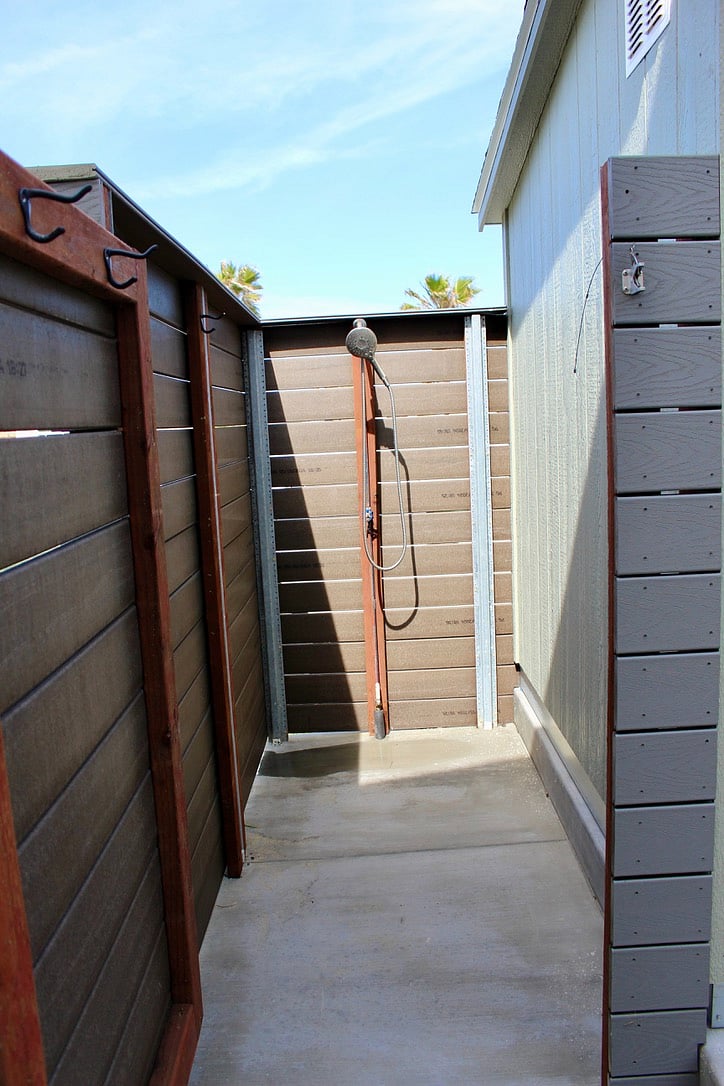 Private outdoor shower for post beach rinses!