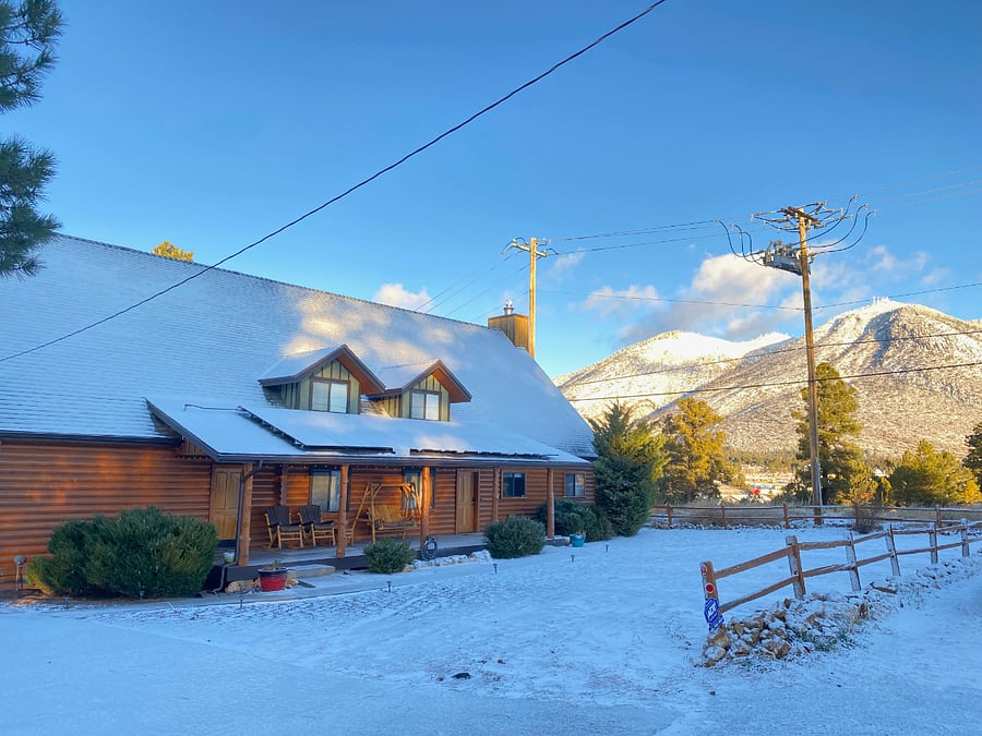 The home in winter.