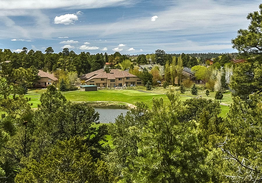 The beautiful view of the golf course from the backyard.