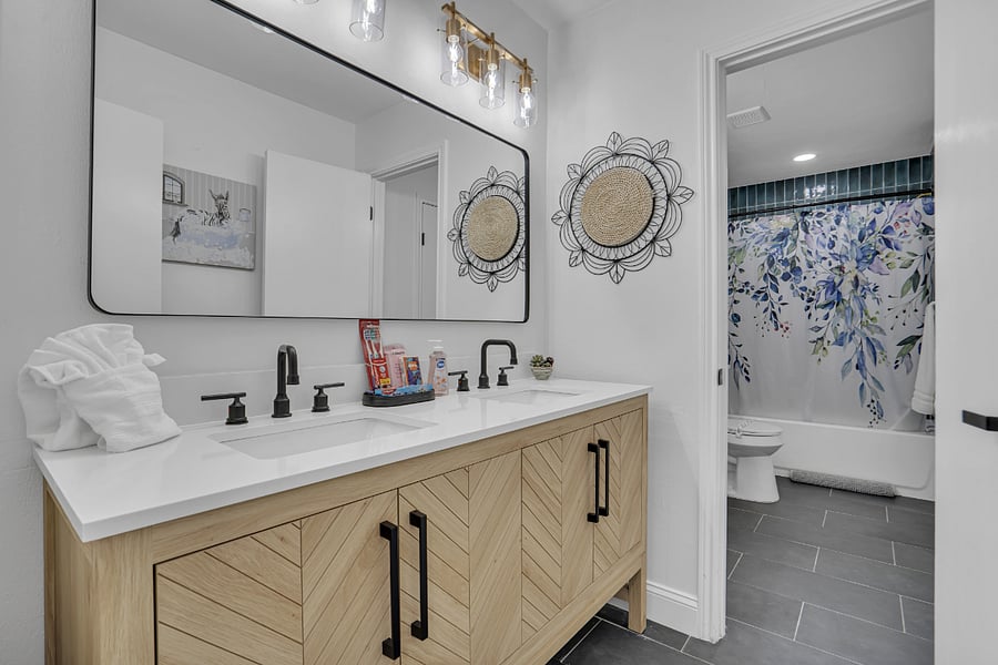 Guest bathroom with hall access