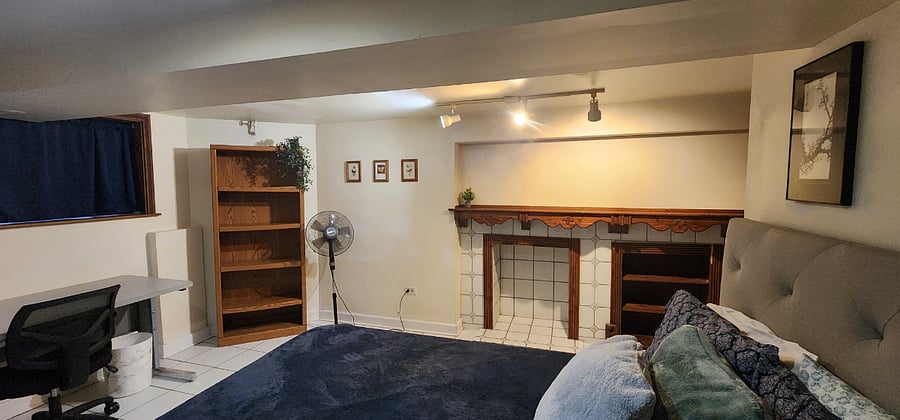 Bookshelf and fan included