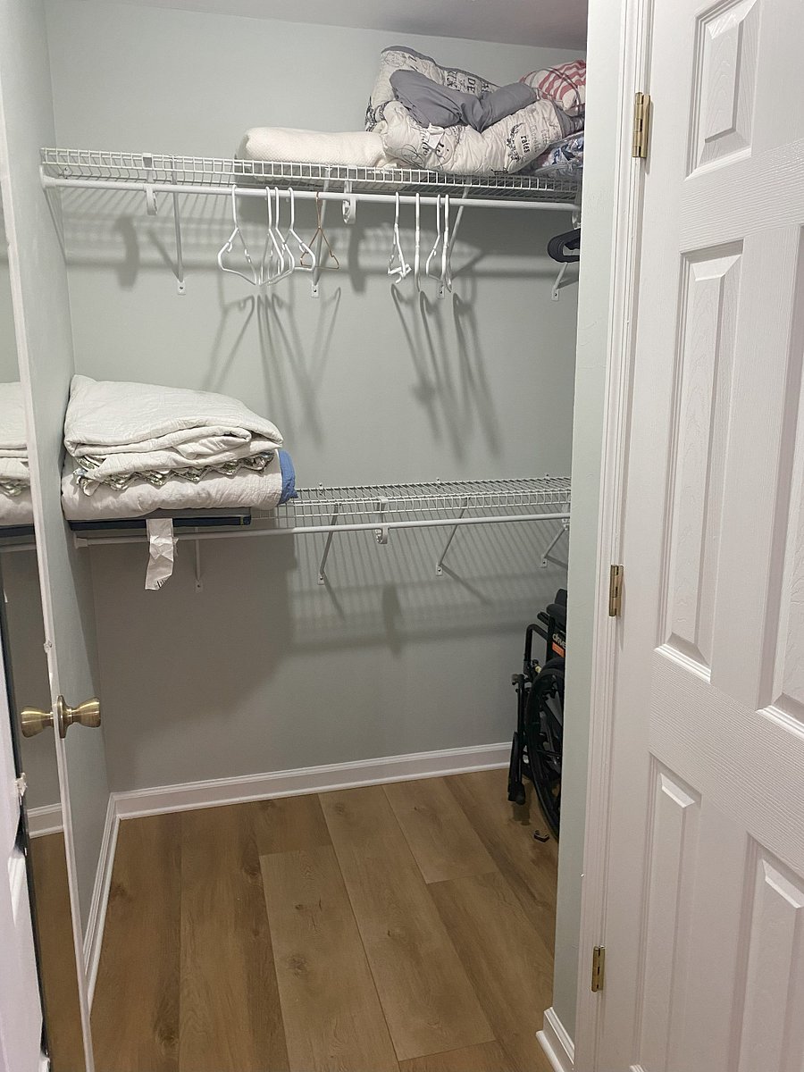 Large Walk-In closet. Full length mirror on door.