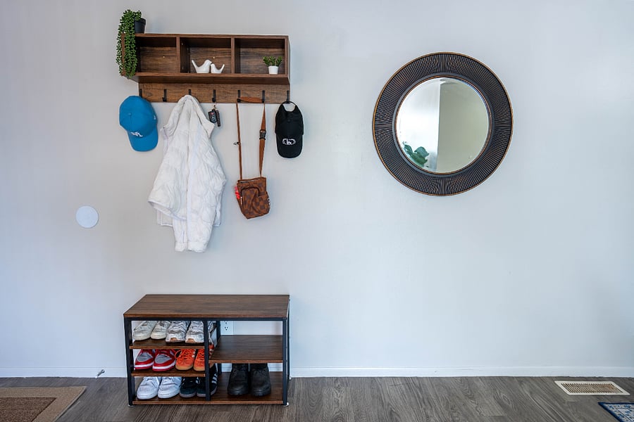 Entry way stylish storage.