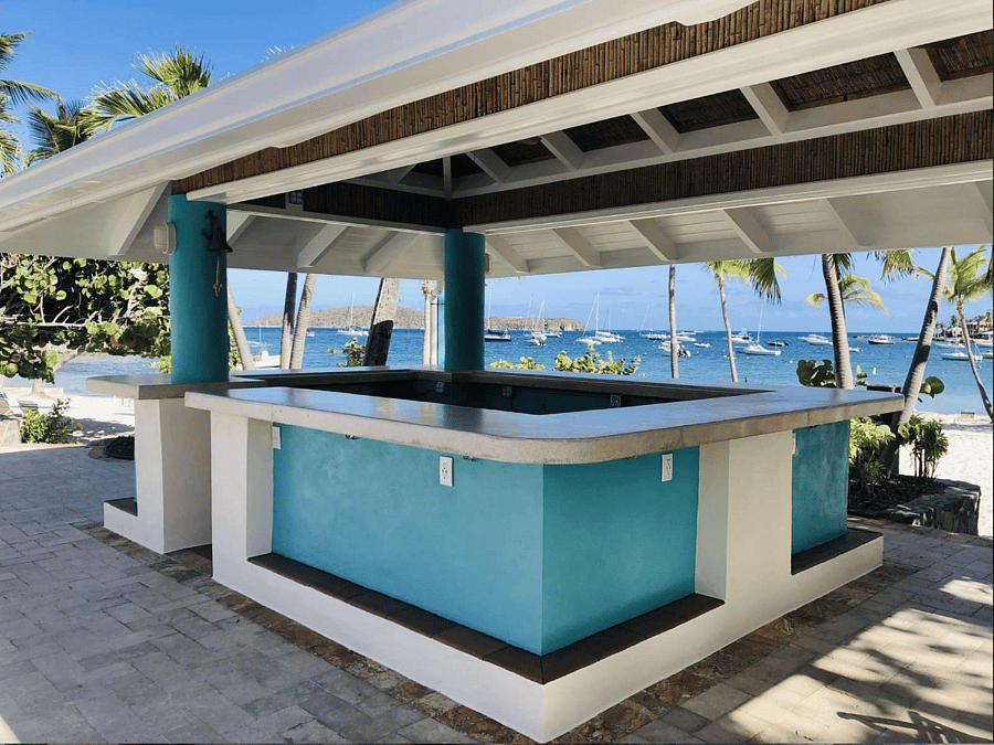 The poolside bar is a great place to grab a cocktail to unwind after a long day.  