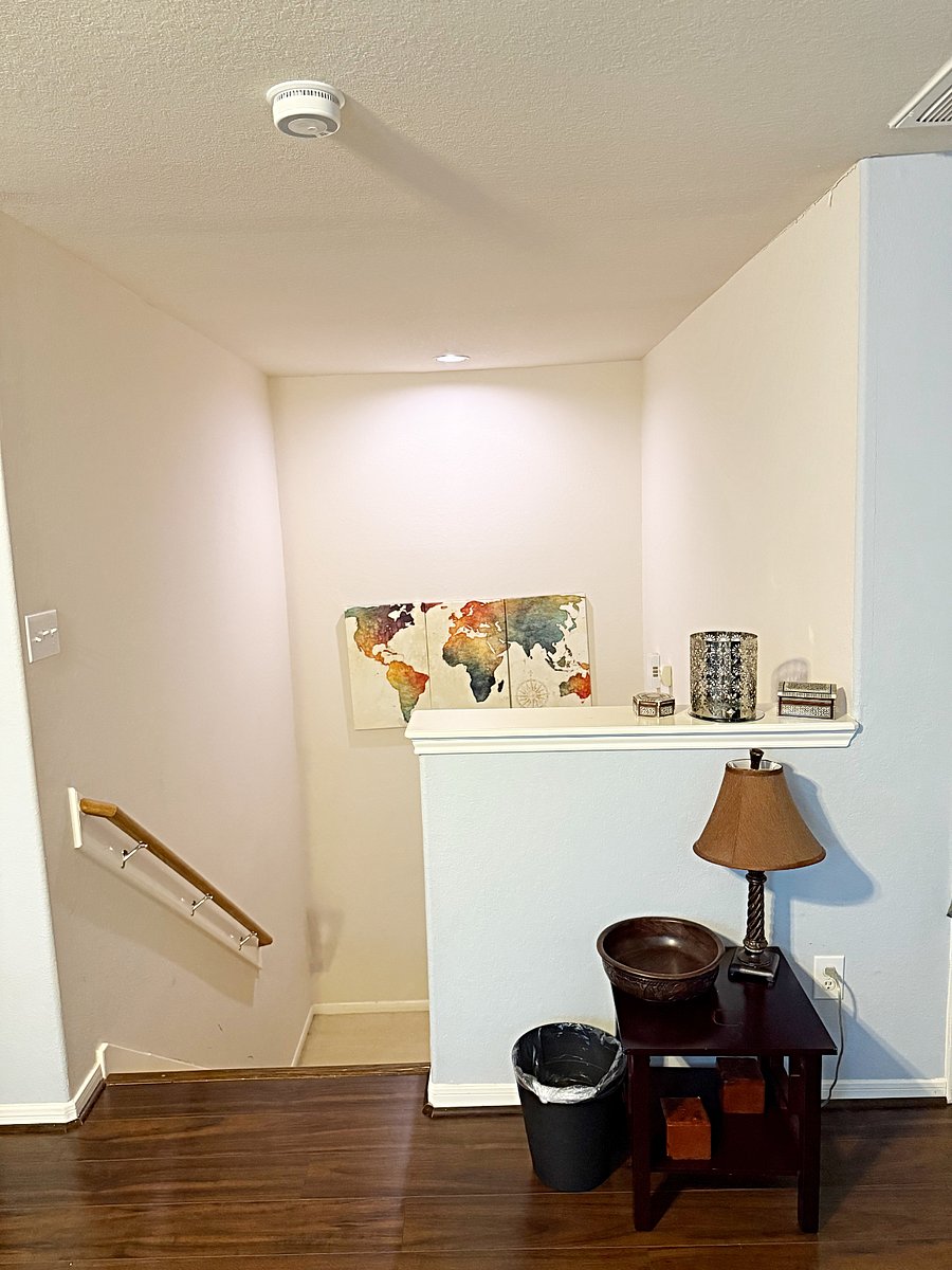Stairs from Upstairs TV room