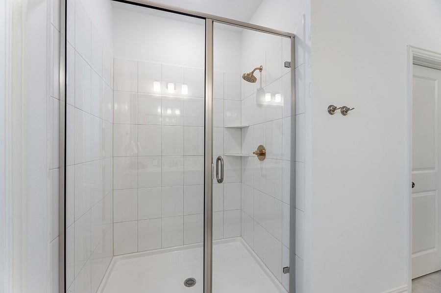 Large walk-in Master shower.