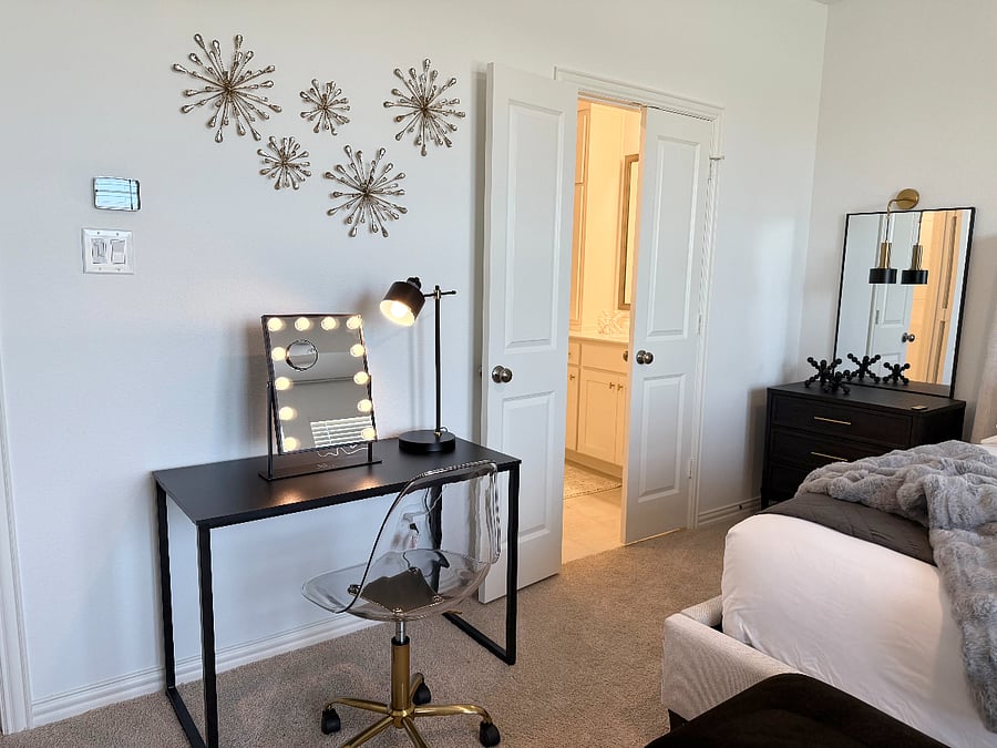 Dedicated vanity option with perfect lighting.