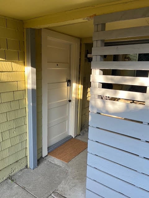 Private entrance with keypad entry