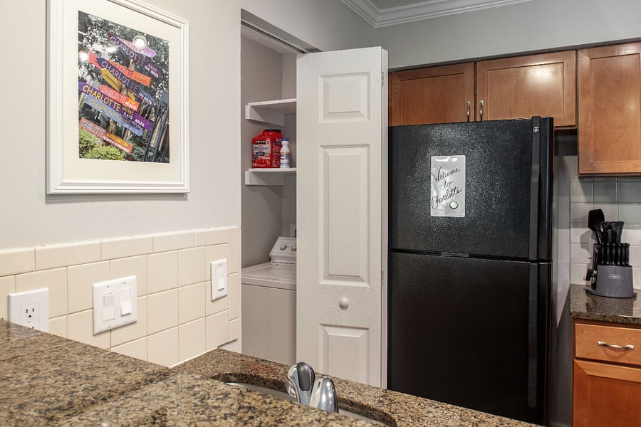 Walk-in closet with washer and dryer (laundry supplies included)