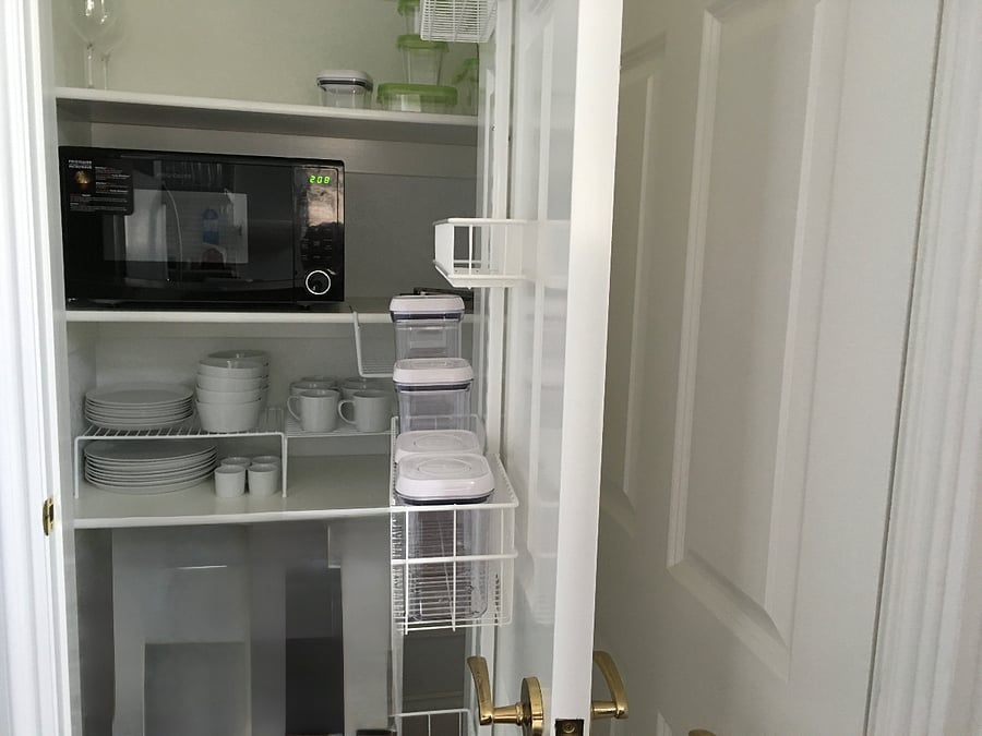Microwave and dishware