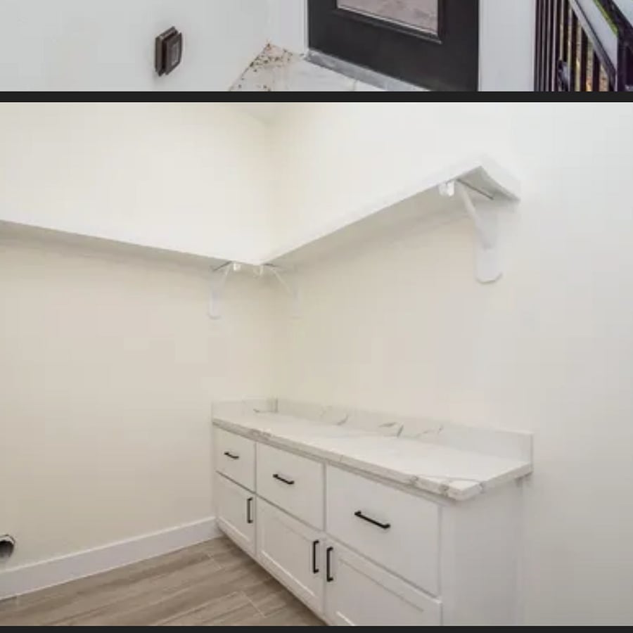 Spacious walk-in Laundry room comes equipped with both Maytag washer and dryer. Includes fabric softner, Tide Pods and Tide poweder.