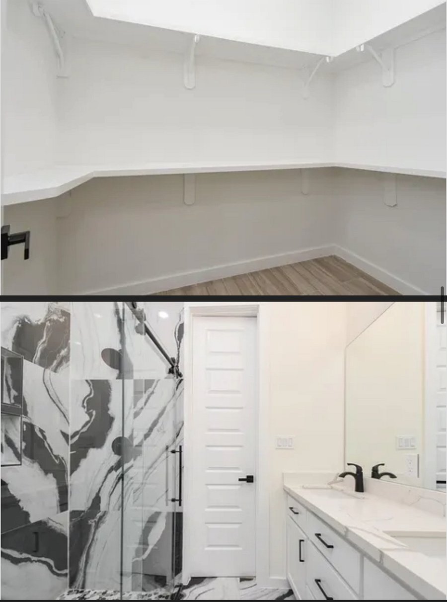 Master bedroom's walk-in closet &bathroom
