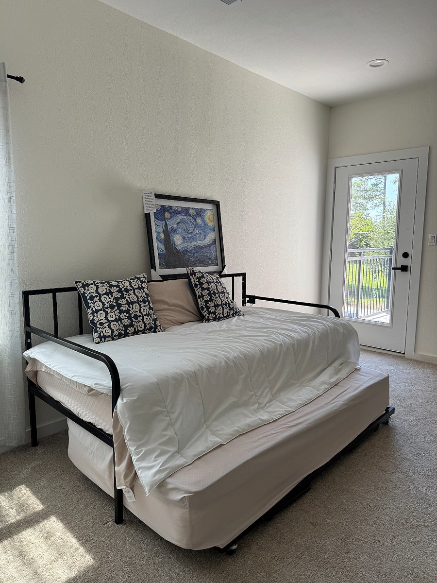Loft includes a pull out trundle bed sleeps two poeple.